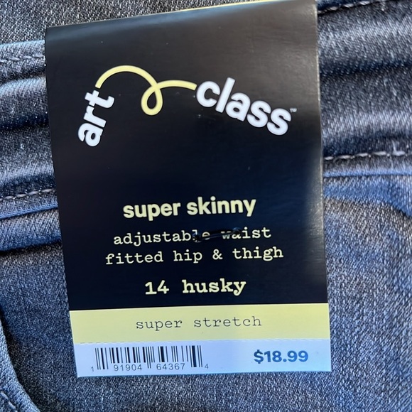 NWT New Grey Art Class Super Skinny adjustable waist jeans boys size 14 Husky. - Picture 2 of 4
